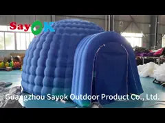 Tenda a cupola igloo gonfiabile in telo da 4 m con soffiatore di luce a LED