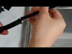 Банная трещина Твердая щетка с щелочью Окно отверстие Узкая ручка Трещина чистка щетка video