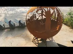 SPHERE Дизайн стальных огневых ям Диаметр 1000 мм пружина стальной проволоки круглый стальной ямы video