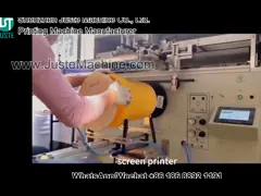 Printer layar melengkung mencetak logo untuk ember plastik (9)