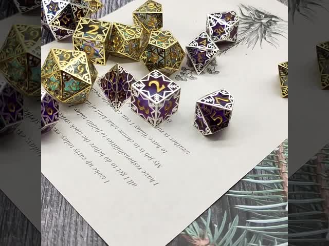 シルバー・メタル・フレーム 樹脂・ダイス・セット DND#RPG#COC ダンジョン&ドラゴン