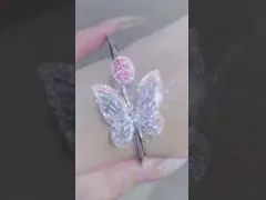 NGTC認定 実験室で育てたダイヤモンド ブレスレット 1.97ct 円形ピンクダイヤモンド ブレスレット