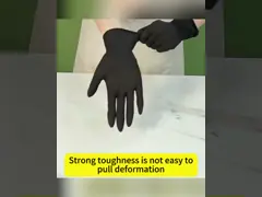 Черный алмаз текстурирует устранимые перчатки нитрила пудрит свободное для автомобиля промышленного video