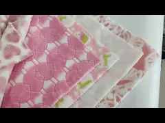 Burn Out Polyester Flannel Fleece Fabric 300GSM For Blanket With Custom Pattern video