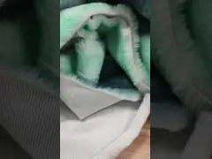 Напечатанный материал 330gsm 150D меха плюша кролика зеленый поддельный video