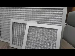 Серебр гофрировал воздушный фильтр алюминиевых сетей предварительный в пакете коробки video