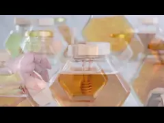 Пустый 100 мл 380 мл шестиугольный баллончик Стеклянный баллончик с медом video