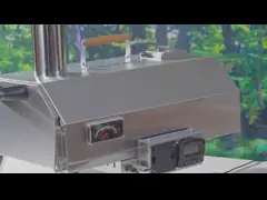 12-дюймовая пиццерия с деревянной печью Автоматическая вращающаяся пиццерия на открытом воздухе для кемпинга во дворе video