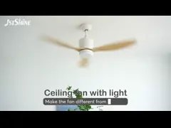 Plastic Blade Downrod Mount Indoor Dimmable LED Ceiling Fan Light For Low Ceiling