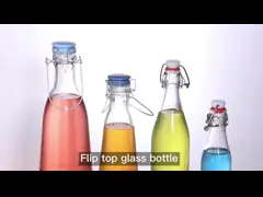 ODM Restaurant 12 Oz Glass Juice Bottles Glass Jar With Hermetic Lids