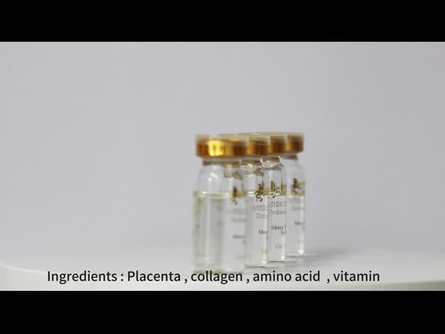 Быстрая доставка Увлажняющая кожа Биопептид Сыворотка Овцы Плацента Сыворотка Уменьшающая морщины видео