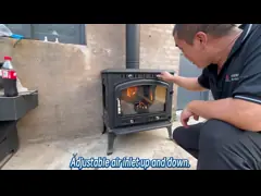 Чугунная плита Чугунная печь Наружный камин Античная маленькая чугунная печь video