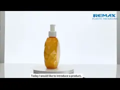 250ml Orange Irregular smooth with white pump for shampoo lotion bottle