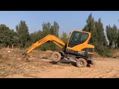 Подержанный экскаватор Hyundai 60WVS Оригинальный без краски Низкие рабочие часы video