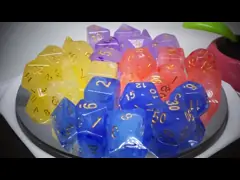 Sharp Edge Orange Smoke Multi Sided Resin Dice For Children Practice Mental Arithmetic Mathematics