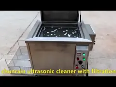Ultrasonic cleaner with filter