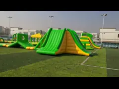 China Parcours Zoo Inflatable obstacle course bounce house 4x16x5m supplier