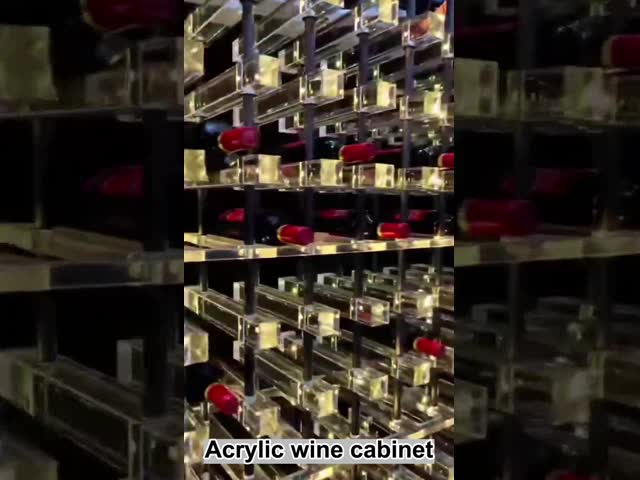 Thermostatic Metal Wine Cabinet Acrylic Wine Display Cabinet With Light