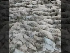 Polyester Spandex Stretchy Faux Fur Rabbit Fabric 350gsm For Blankets Carpet