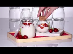 Small Clear Glass Dessert Glass Container Jars With Cork Lid 7oz 200ml