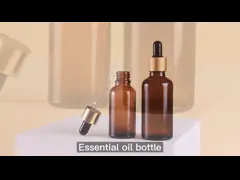 10 мл 1 унция бутылка с капелькой Янтарные стеклянные бутылки с капелькой из бамбука video