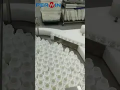 Мощная линия наполнения флакона с 8 головными вращающимися крышками магнитного индукционного механизма video