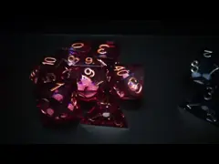 Красный поток песка жидкая смола кости набор RPG DND COC Running Group video