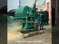 Portable Wood Sawdust Machine 32HP Diesel Engine 1500*1100*950mm