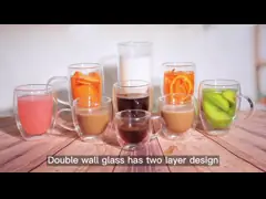 8 унций эспрессо двойной боросиликатного стекла термальные стаканчики кружка для ресторана video