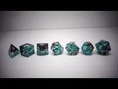 Синий черный смолой материал кости набор дракон и подземелье полиэдральный video