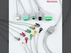 GE Helige 10 Pin ECG Monitor Cable For Medical Accessories 0.9m Size