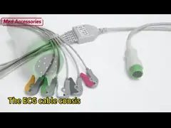 Multi Link 12 Pin EKG Trunk Cable , Multipurpose ECG Lead Wire