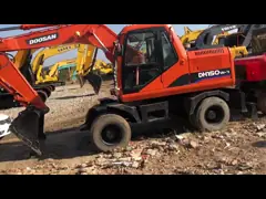 Doosan Dh150W-7 Использованные гидравлические колесные экскаваторы video