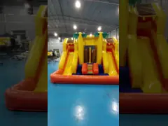 ПВХ 4х4х3м надувные комбо Маленький скачок Дом Детский скачок Замок со слайдом video