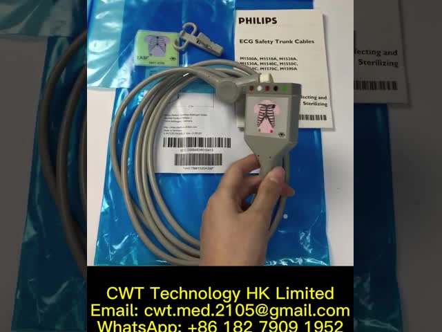 PHiliph Ecg Machine Accessories, cabo do tronco da referência 989803103941 Ecg de M1520A