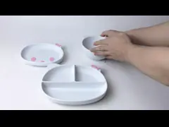 Подгонянный определяет размер набор Bpa силикона младенца формы котенка мультфильма питаясь свободное video