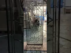 All Clear Bevel Decorative Glass Panel With Patina Caming For Entry Doors
