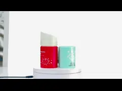 50ml Plastic vacuum blue/red cylindrical smooth with transparent lid for shampoo lotion bottle