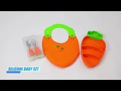 Качество еды Eco Dinnerware младенца силикона формы моркови питаясь установленное дружелюбное video