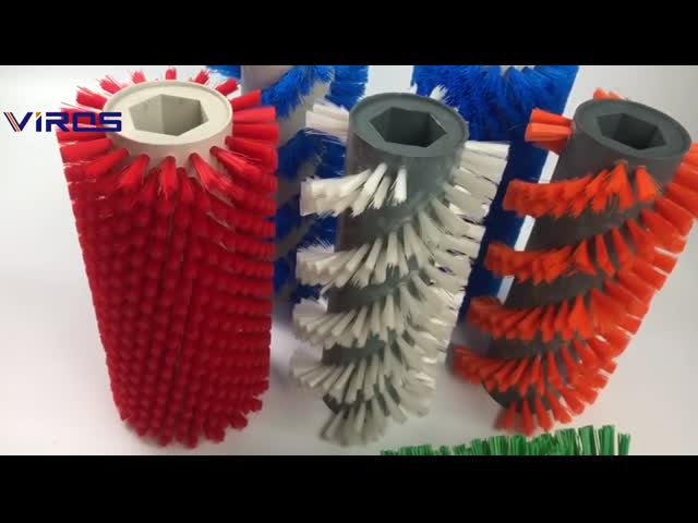 産業用ナイロンローラーブラシ 銅線 スキー磨き用 ワックス用 コンベヤー清掃用
