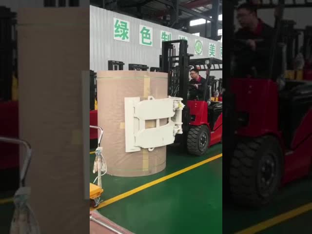 1.5тон 2тон 3000мм 4-колесный электрический вилочный погрузчик с бумажной рулой с регулируемым углом вращения