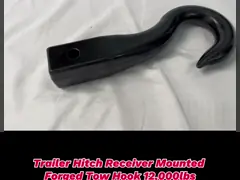 12000 фунтов прицеп прицеп приемник монтированная кованая буксирный крюк фит 2 '' приемник трубки video