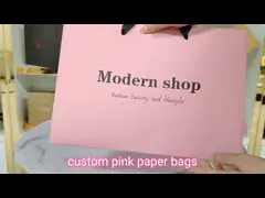 Перерабатываемые розовые бумажные пакеты Подарок Косметическая упаковка с режущей ручкой video
