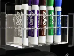 Черные акриловые держатели брошюр настенные сухие сушилки доска с 10 маркерными слотами video