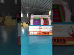 Tarpaulin 4x3m Komersial Air Slide Inflatable Bouncy Castle Silk Printing