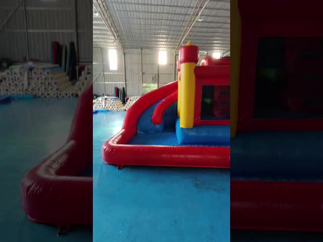 EN14960 Огнеупорные коммерческие надувные комбинированные водные горки видео