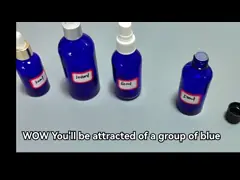 30ml 50ml 60ml Empty Round Small Cosmetic Bottle Blue clear Essential Oil Glass Dropper Bottle Glass Bottle video