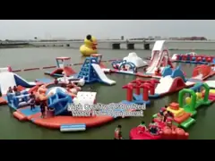 Коммерческий надувный парковый горка с рамочным бассейном надувный наземный водный парк для парка приключений video