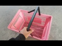 Blue / Red / Green Popular Handbasket Supermarket Plastic Shopping Basket Logo Custom