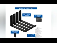 Тяжелая нагрузка 5 6 7 8 9 дюймов Черный порошкообразный металлический кронштейн L Плавучие кронштейны video